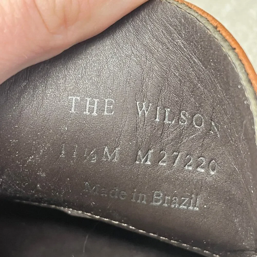 Helm The Wilson Loafers Brown Leather Slip On Dress Shoes Mens 11.5